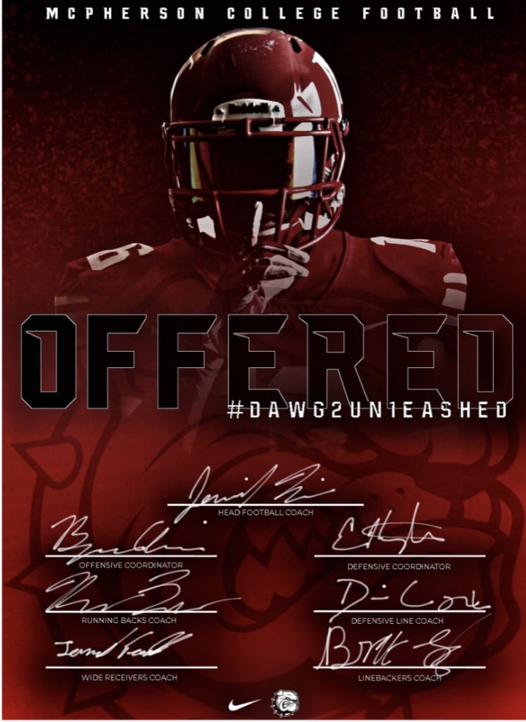 I am honored to have my 2nd offer from McPherson College 👀<a href="/CoachJFisc/">Coach Fiscus</a> <a href="/kengraber/">Ken Graber</a> <a href="/SkysTheLimitWR/">Margin Hooks</a> <a href="/BSublet/">BSUB</a>