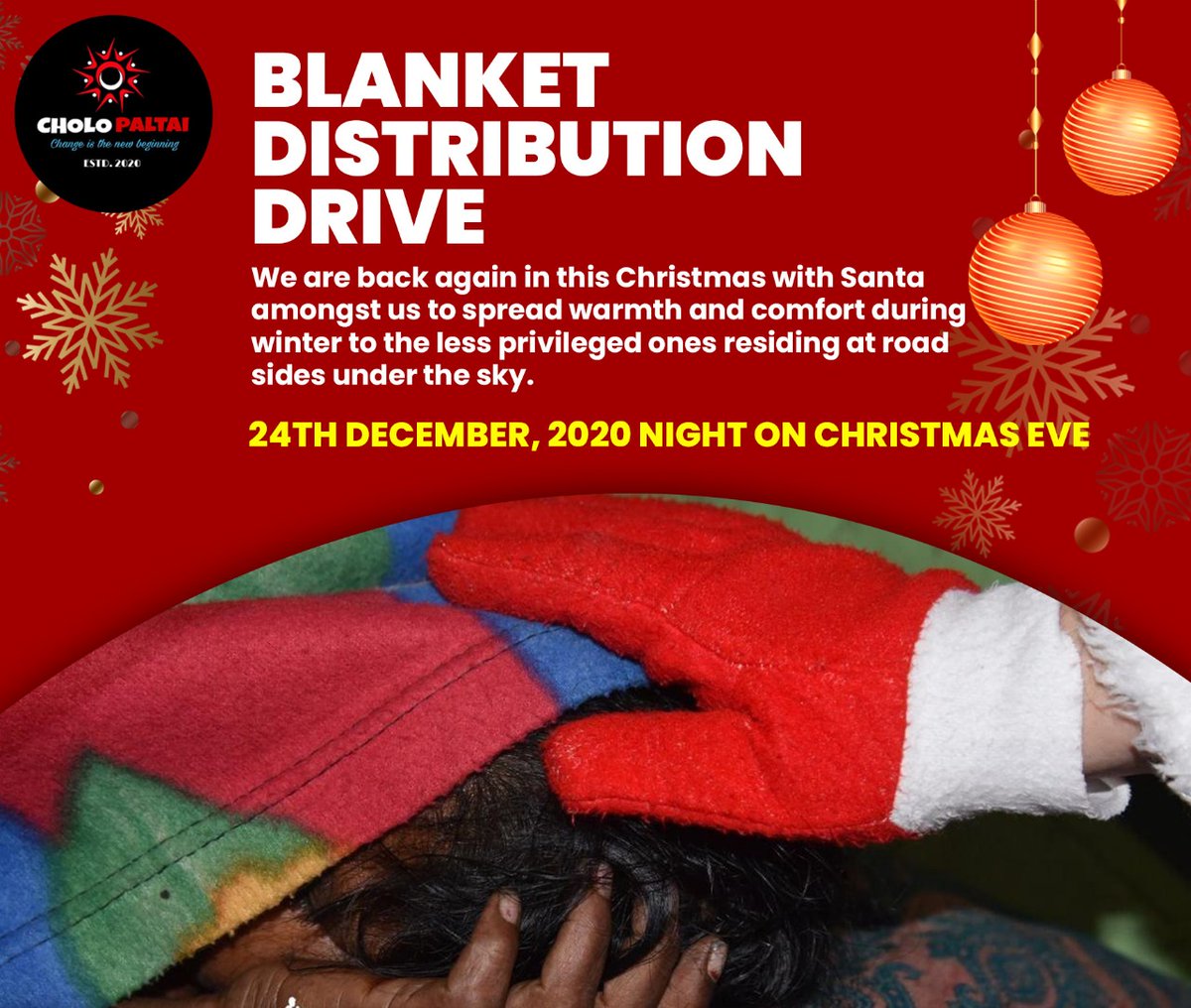 paltai_cholo's tweet photo. *Blanket Distribution Drive*
We are back with another initiative this Christmas Eve to spread warmth and comfort to the less privileged..
#This_Year_a_Different_Christmas
#Cholo_Paltai https://t.co/RAJIVSCYkh