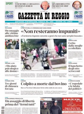 #buongiorno ecco la #primapagina della Gazzetta di Reggio in #edicola oggi