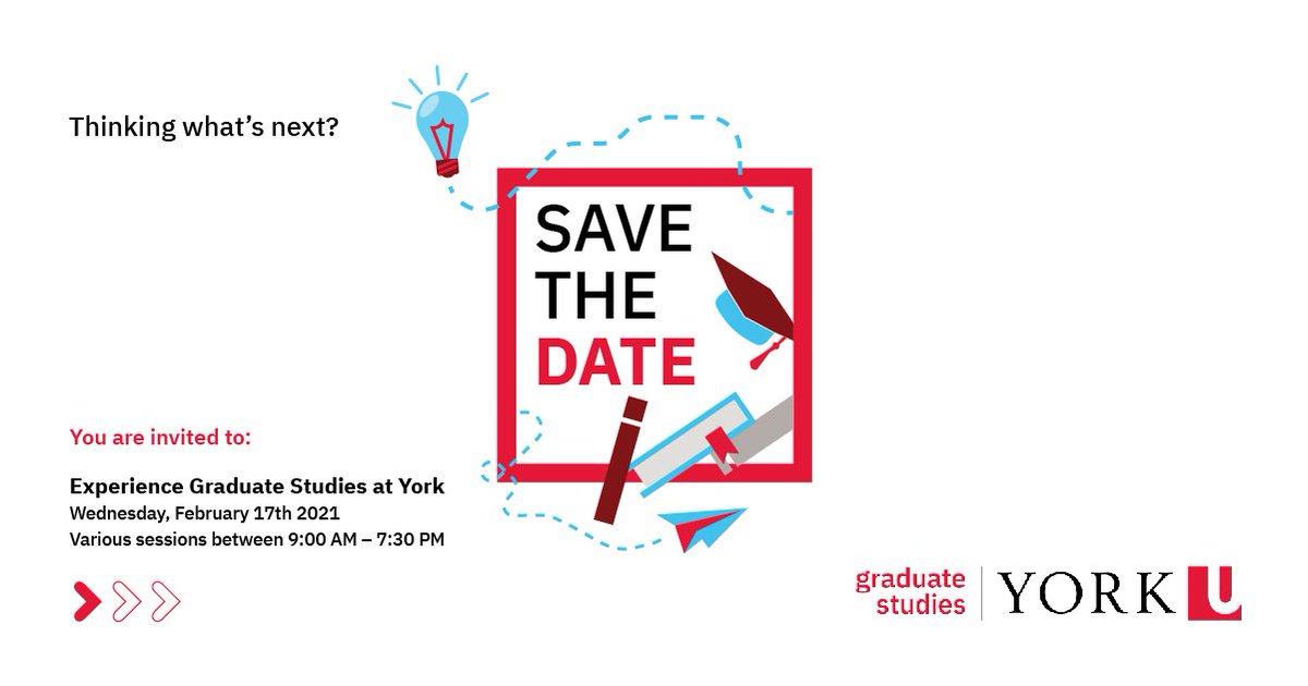 📢📢📢 Experience Grad Studies at #YorkU will be returning on February 17th 2021. This will be a single-day event hosted during our winter reading week. Stay tuned for more details! 🙌🏼🦁

#EGSatYU #HigherEd #CdnPSE #FutureStudents #GradSchool