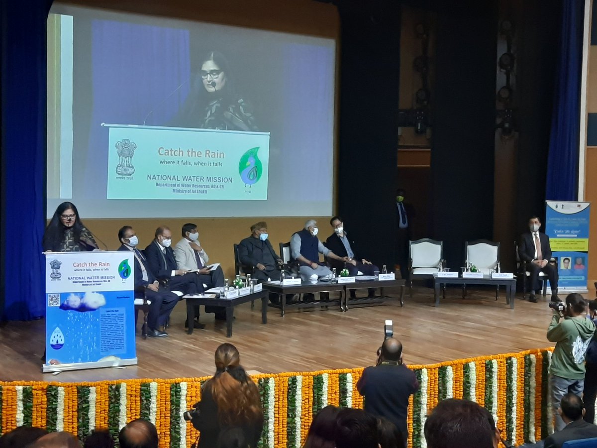 Ms. Usha Sharma, Secy, Ministryofyouthaffairs briefing on the role of #nehruyuvakendras in popularizing the #catchtherain campaign through efficient #IEC activities