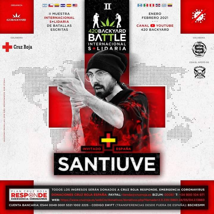 LeyendasDelFree's tweet photo. SANTIUVE 🇪🇸 llega como invitado para la 2da Internacional #420BackyardBattle

Batallas de exhibicion benéfico para organizaciones que combaten el COVID-19. https://t.co/sjXKKi33TI