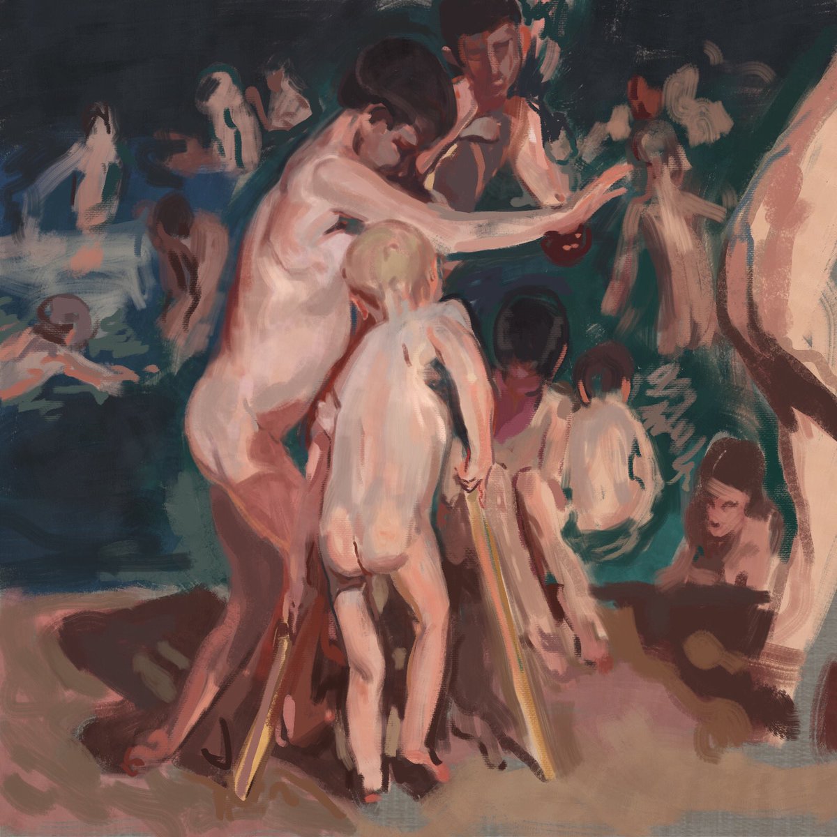 Also, the iPad is an excellent tool to study the old masters in museums and galleries. In most of them you need to go through a annoying process to get the permission to use oils. With an iPad you don’t have this issue. This are some master studies done on iPad.