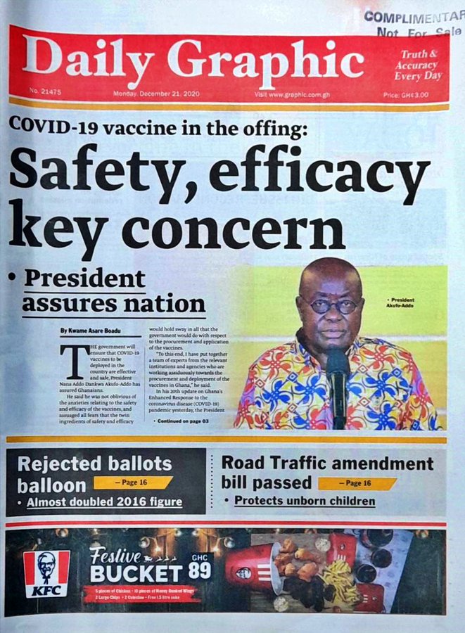 Today S Front Pages Monday December 21 Myjoyonline Com