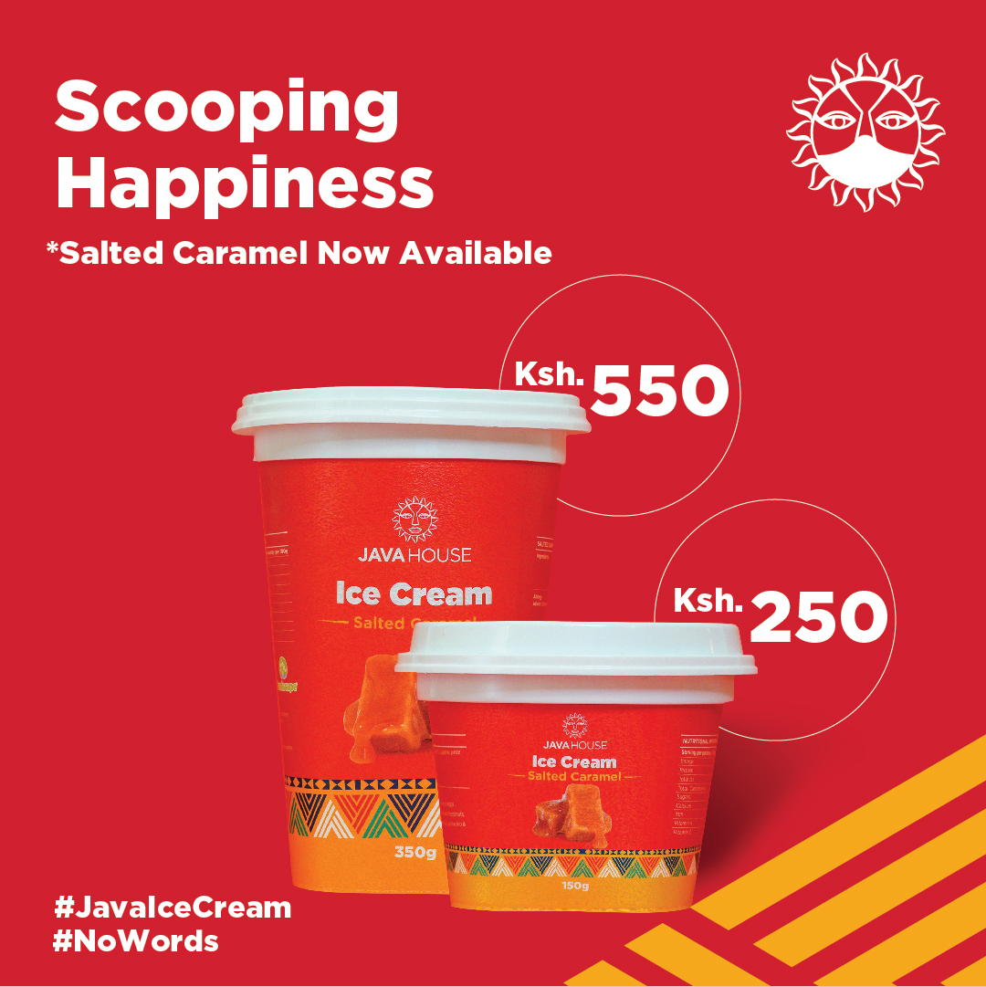javahouseafrica's tweet image. Salted caramel ice cream will always put a smile on your face. Get it today for Ksh 550 for the 350g and Ksh 250 for the 150g. #JavaLove #JavaMagic #NoWords