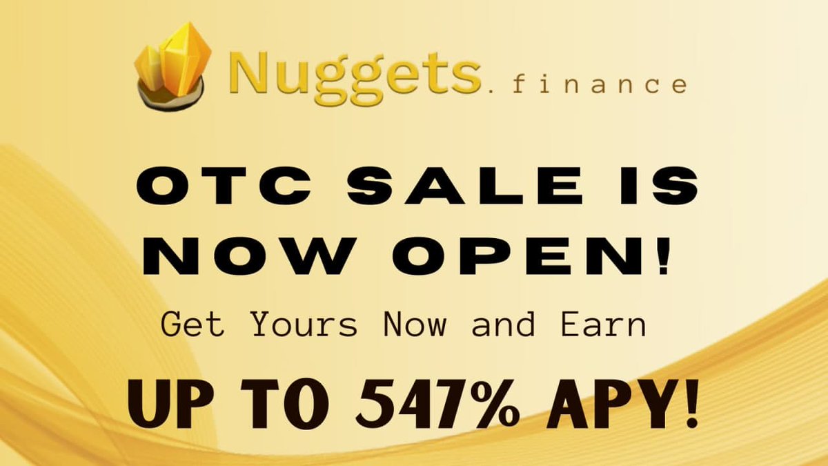 NuggetsFinance's tweet photo. 🔥 NUGGETS #OTC Sale is Now Available!
💰 Get Yours Now and Earn Up to  547% APY!

Get it here: 👉 https://t.co/wdMePc2RIr
#Nuggets is The Newest  #ETH Farm on the Block

Nuggets Price: 15 USD
Maximum Purchase: 5 ETH per person

#nuggetsfarm #stake #rewardpool #bounty #yieldfarm https://t.co/TuluUqLAz3