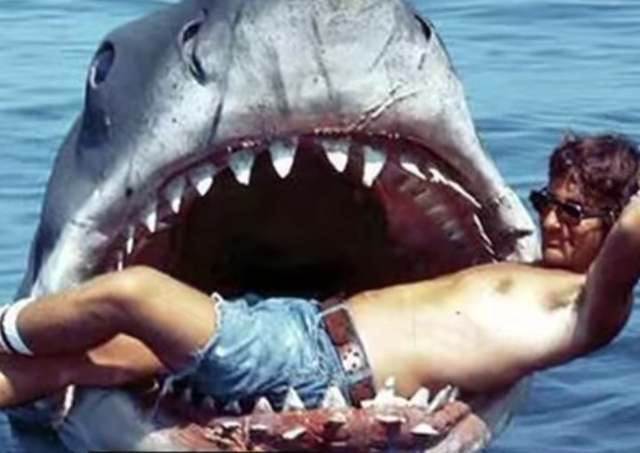 STEVEN SPIELBERG IN THE JAWS OF "JAWS."