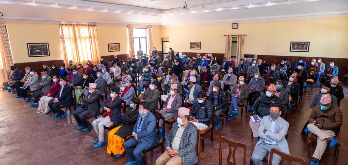 Nepal PM KP Sharma Oli today held talks with members of House of Representatives which was dissolved by the President yesterday. 

Oli is scheduled to address the Himalayan nation later in the day. 

Yesterday, Nepal announced to hold national polls in April-May next year.