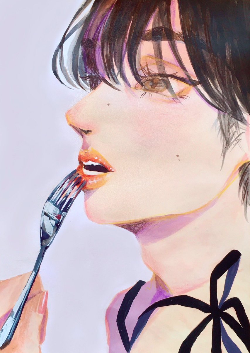 しなさんの旬をリスペクトして描いたからみて ユッケ 絵描きのイラスト