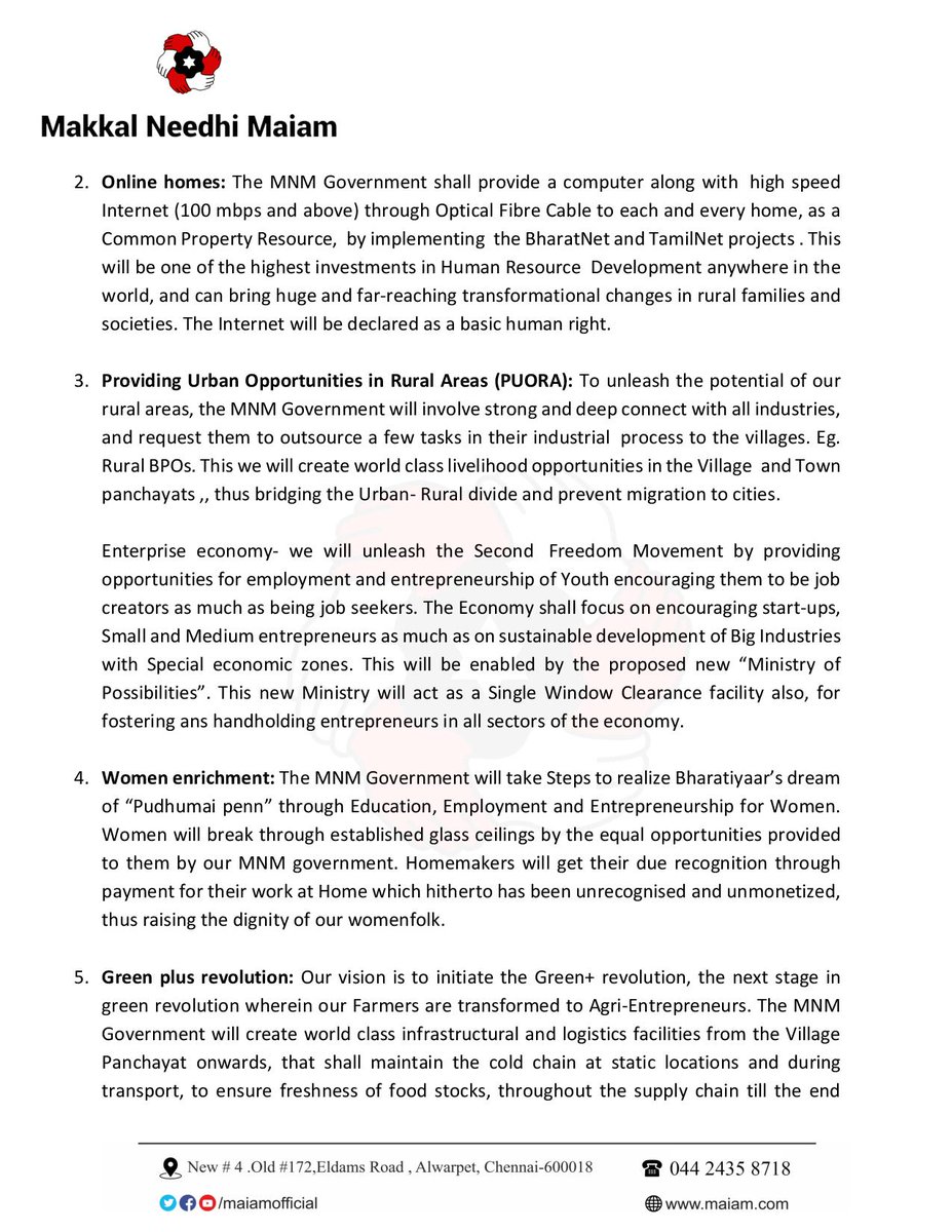 maiamofficial's tweet photo. 7 Points Governance and Economic agenda of Makkal Needhi Maiam towards " ReImagining Thamizhnadu " @ikamalhaasan 
#இனி_நாம் 
#தேடித்_தீர்ப்போம்_வா
#LeaderforTN 
#எதுவும்_தடையல்ல
#சீரமைப்போம்_தமிழகத்தை  
#தலைநிமிரட்டும்தமிழகம் https://t.co/XSHgk1wd8s