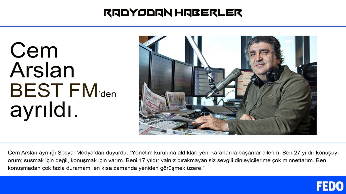 FedoReklam's tweet photo. Radyodan Haberler https://t.co/8QZuIv6PW2