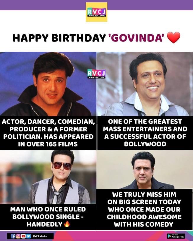 Happy Birthday @govindaahuja21 ♥️
#Govinda #HBDGovinda #HappyBirthdayGovinda #bollywood #actor #rvcjmovies