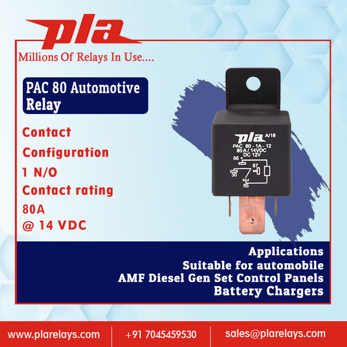 PlaRelays's tweet image. PAC 80 Automotive Relay
Contact Configuration 
1 N/O
Contact rating 
80A
@ 14 VDC
plarelays.com /  sales@plarelays.com

#plarelays #pluguinrelay #pcbmountrelay #contact #configuration #mccp #mcc #reedrelay #electric #electricalmarket #automotive #pac80