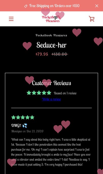 Thank you Monique for taking the time to write a review and for your purchase. https://t.co/Ev3GLnHm<a href="/tag/love"class="tags"><span>#love</span></a><a href="/tag/mothersday"class="tags"><span>#mothersday</span></a><a href="/tag/sex"class="tags"><span>#sex</span></a><a href="/tag/may5th"class="tags"><span>#may5th</span></a><a href="/tag/sales"class="tags"><span>#sales</span></a><a href="/tag/mayday"class="tags"><span>#mayday</span></a>