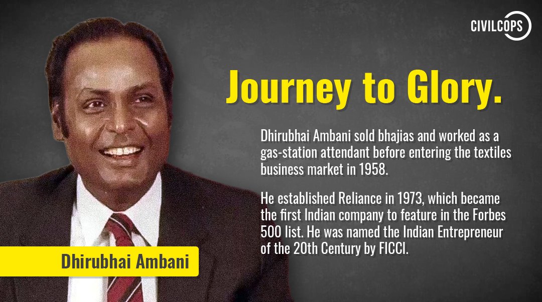 civilcops's tweet photo. We wish your Monday is full of inspiration and productivity! 😊
#MondayMotivation #TopCompanies
#Motivation
#DhiruBhaiAmbani #IndianBusinessman #Reliance #SuccessStory #Story #inspirational #instagram #inspireothers #inspiredaily #CivilCops https://t.co/JQYlQWzrk1