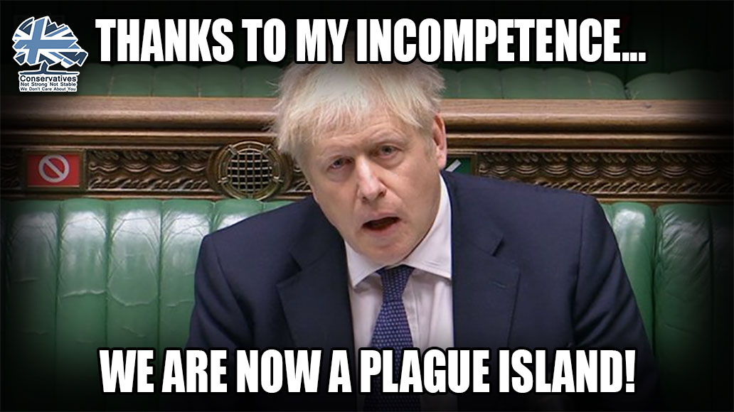 StrongerStabler's tweet photo. The Channel Tunnel is closed, flights are grounded, ports shut &amp; European countries aren't allowing the British anywhere near them. We're trapped on plague island ... thanks Boris Johnson and his bunch of Tory incompetents!

#ToryShambles https://t.co/JOmHlcOCRw