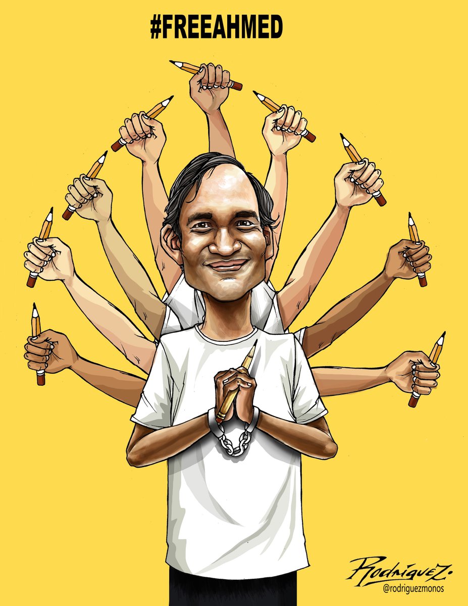 All our solidarity with Ahmed Kabir #Kishore, who was arrested for posting on social networks his cartoons about political life in #Bangladesh during the Covid-19 crisis, denouncing cases of corruption. He could be sentenced to life imprisonment.#FreeAhmed #FreeKishore