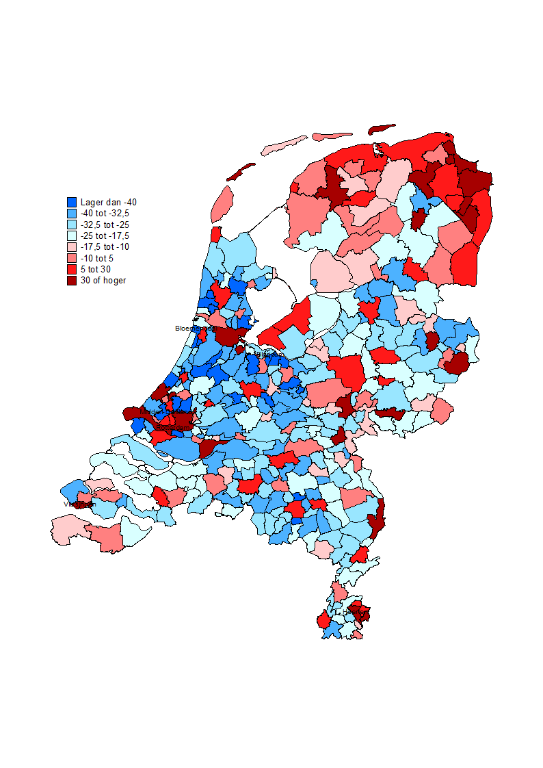 Onderzoek: gemeenten ontvangen jaarlijks 39 miljard euro via 107 rijksuitkeringen. Bloemendaal krijgt 1.014 euro per inwoner, Vlissingen 3.998 euro, zie coelo.nl