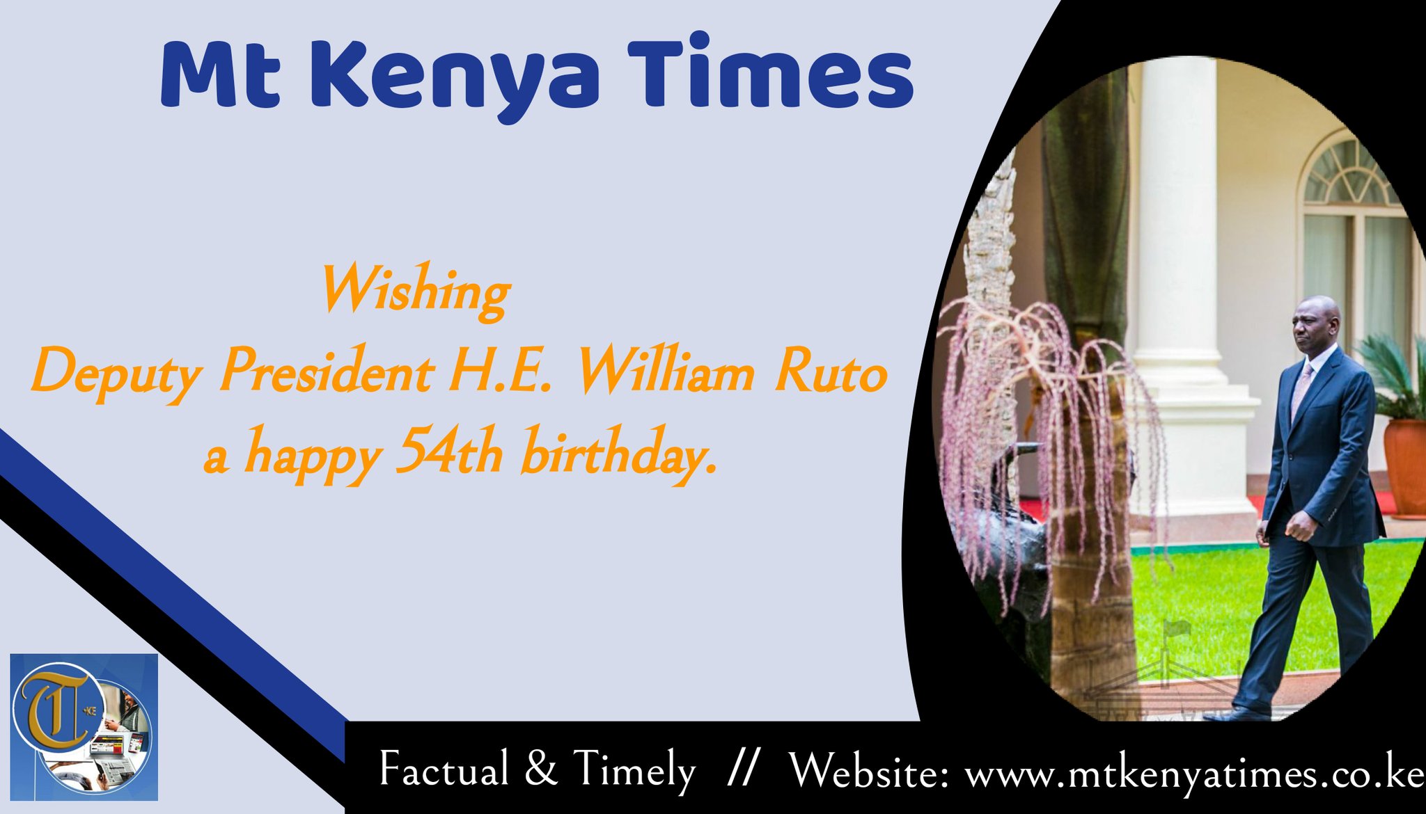 Wishing Deputy President H.E William Ruto a happy birthday. 