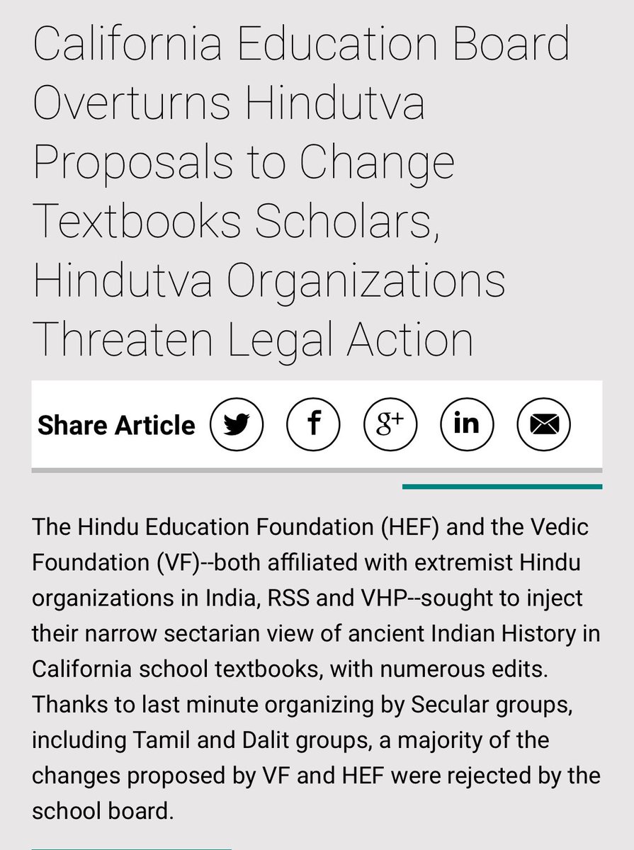 14 years ago, RSS tried to meddle in California School Textbooks wrt its Hindutva agenda and revisionist History. It failed.  https://www.prweb.com/releases/2006/03/prweb357775.htm