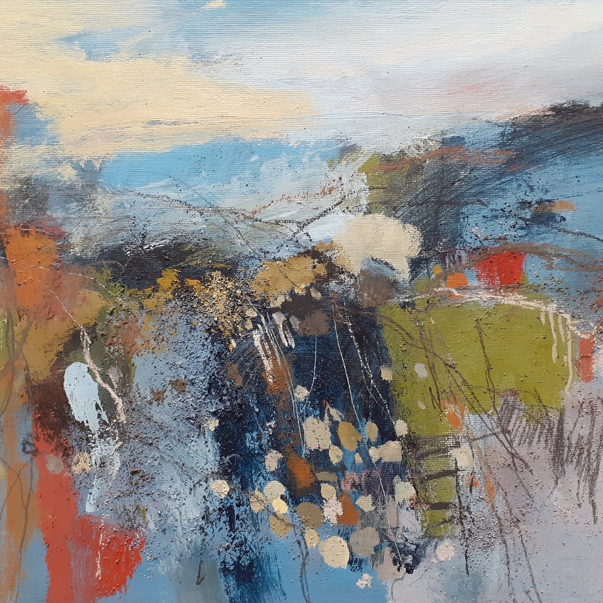 Autumn Moorland near Ottersett. Mixed media on board. New painting by Geoff Chilton, resident artist at TGMG.
#thegreenmangallerybuxton
#thegreenmangallery
#originalart #mixedmediapainting
