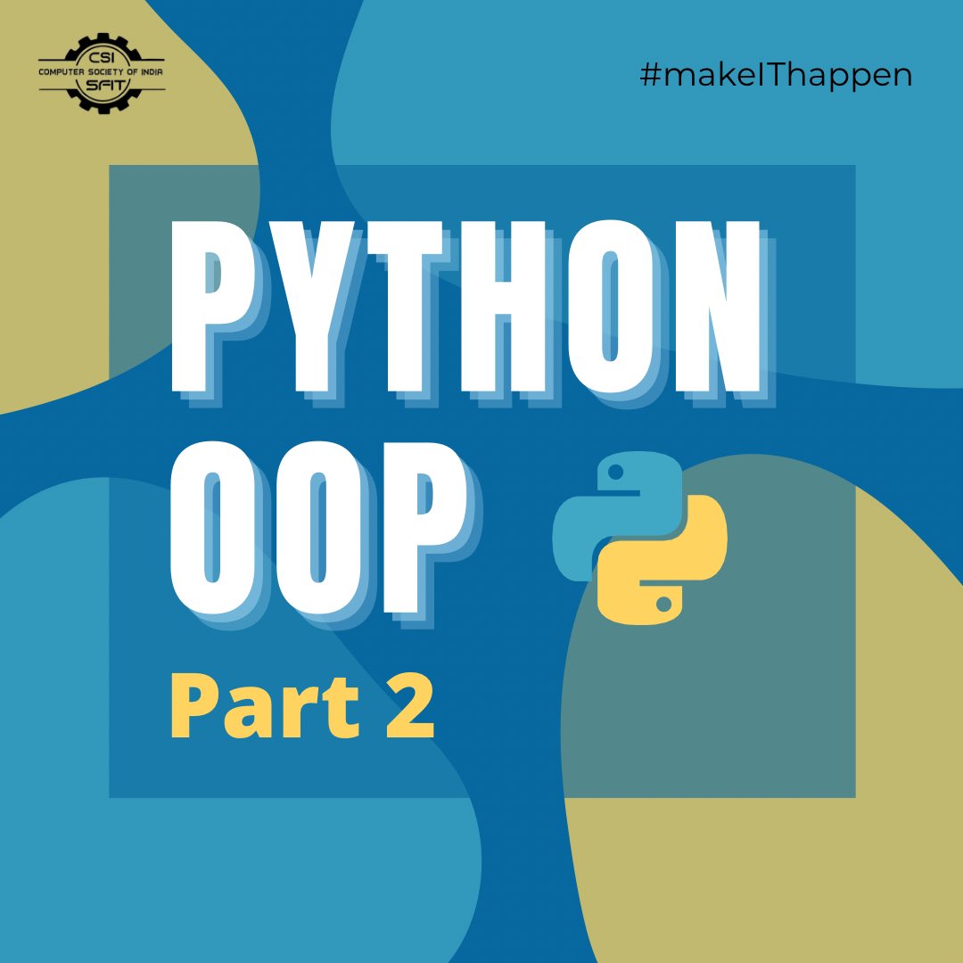 csi_sfit's tweet photo. Time to inherit the polymorphic abilities of a class🤝 Confused?! Don’t be, It’s fun to get smarter🤙🏻
.
Check out full post on our IG
#makeIThappen #CreateCodeCSI #python #python3 #pythoncode #pythonprogramminglanguage #pythondevelope #pythonprogramming #pythonlanguage #inherit https://t.co/35bSExuPy2