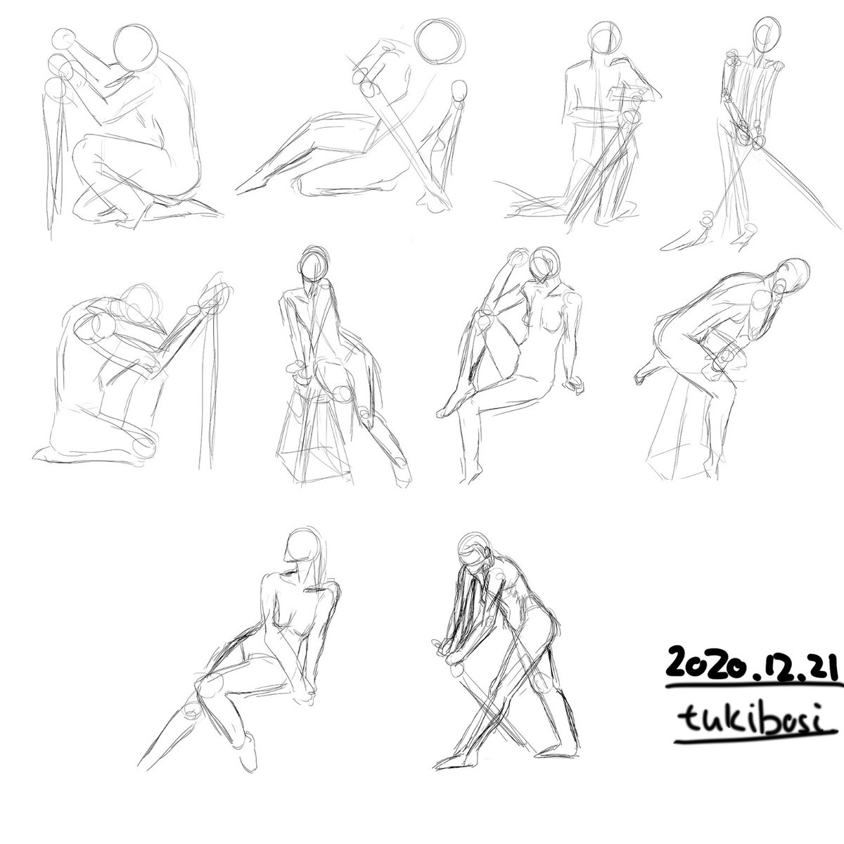 今日のクロッキー10本勝負 もっと練習積んでうまくなるんだー クロッキー 月星の漫画