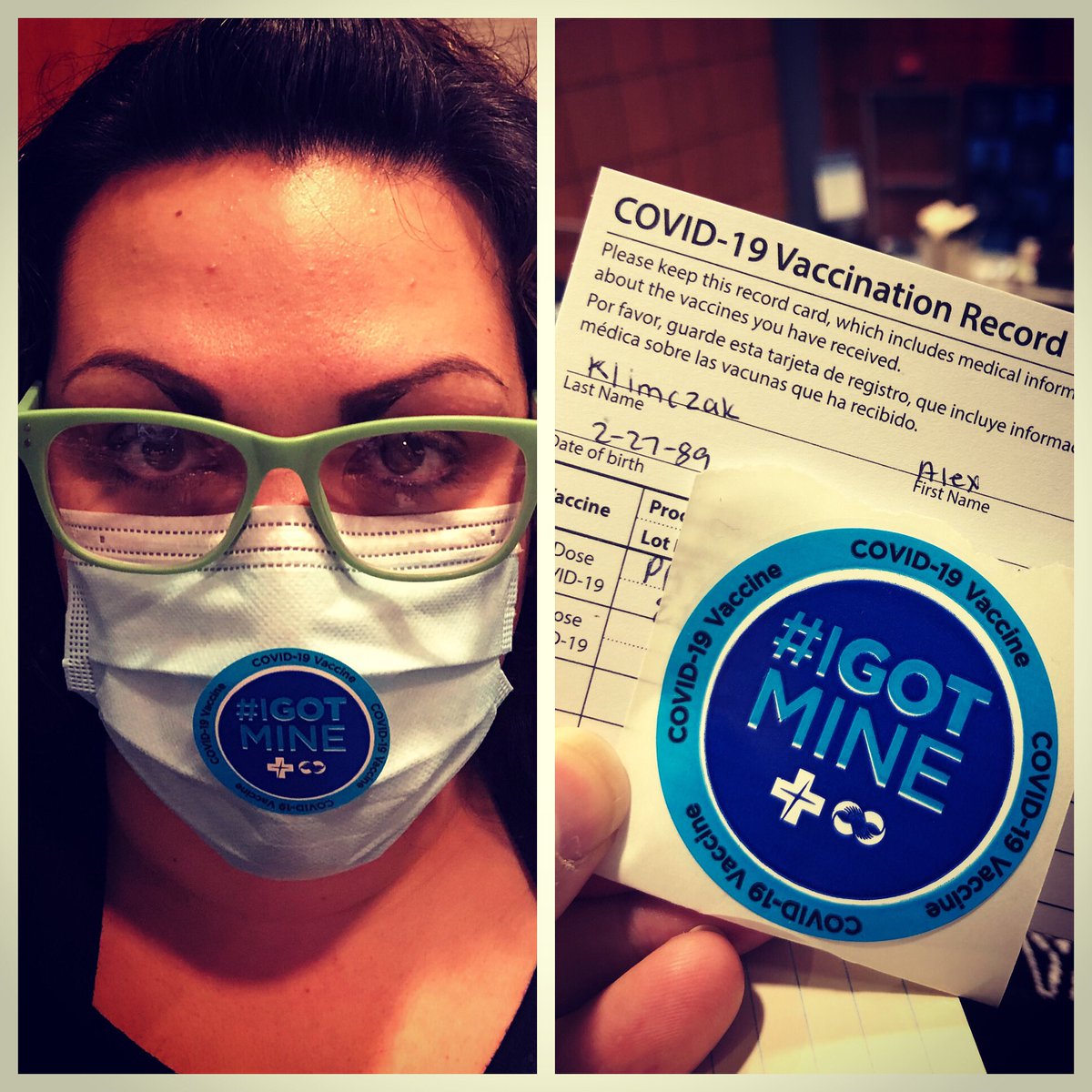 AZilzRN's tweet photo. Becoming a part of history in more ways than 1–not something to be ecstatic about happening, but this is something to talk about and raise awareness. Go on, get a vaccine when you can. #dontfearnew #justdoit #yourselfandothers #inthistogether #heartofawarrior #igotmine #nurse https://t.co/RFlrW9kUtr