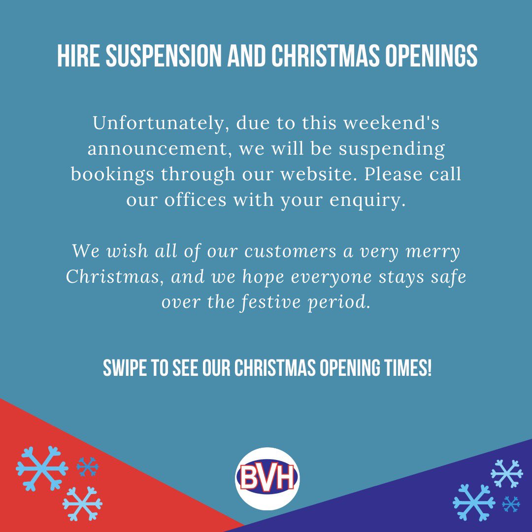 BankViewHire's tweet photo. Take a look at the measures we’ve taken in line with COVID-19 precautions above, as well as our opening hours for the rest of the year. 

#bankviewhire #vehiclehire #vanhire #vanhireliverpool #liverpoolvanhire https://t.co/Uk2co8sh0s