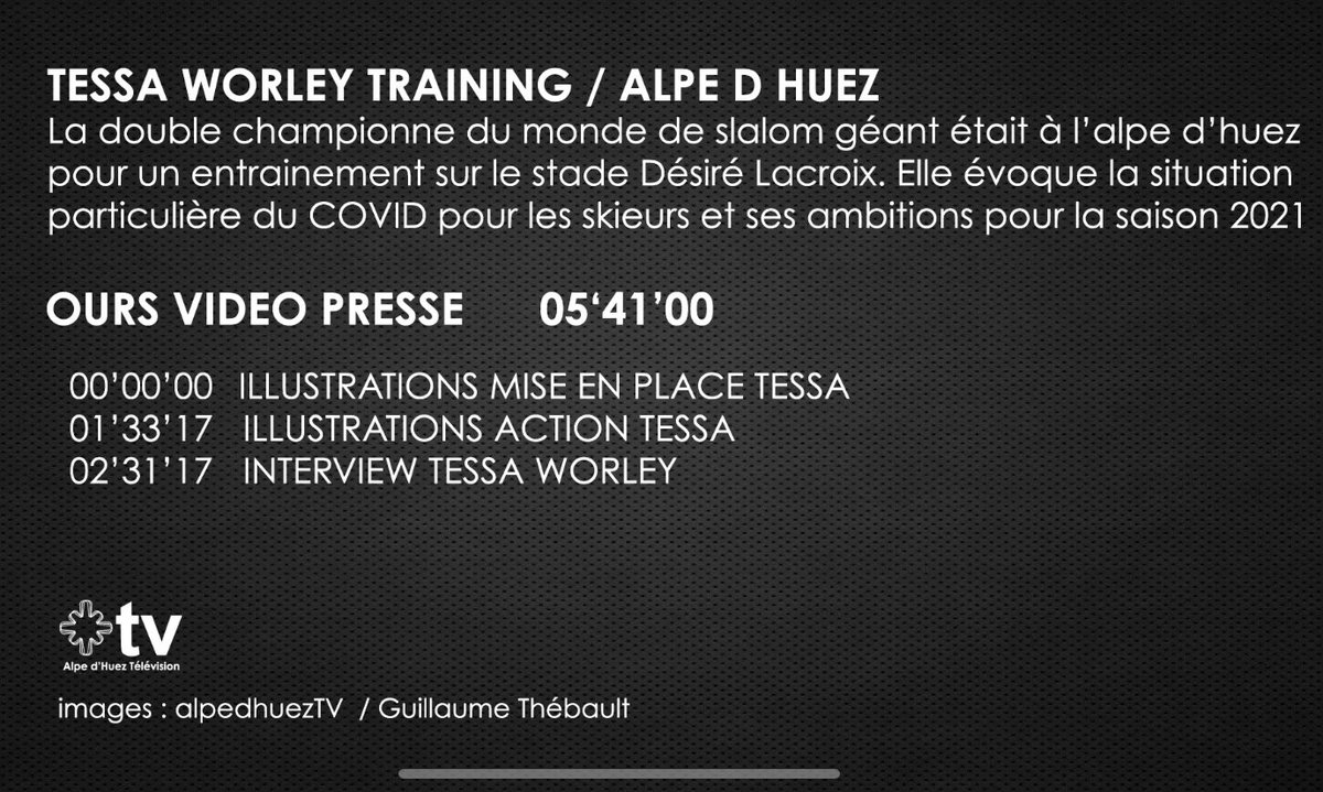 [PRESSE] <a href="/TessaWorley/">TessaWorley</a> est venue s’entraîner quelques jours à l’<a href="/alpedhuez/">Alpe d'Huez</a> ! ⛷

Ours vidéo disponible en MP 😉