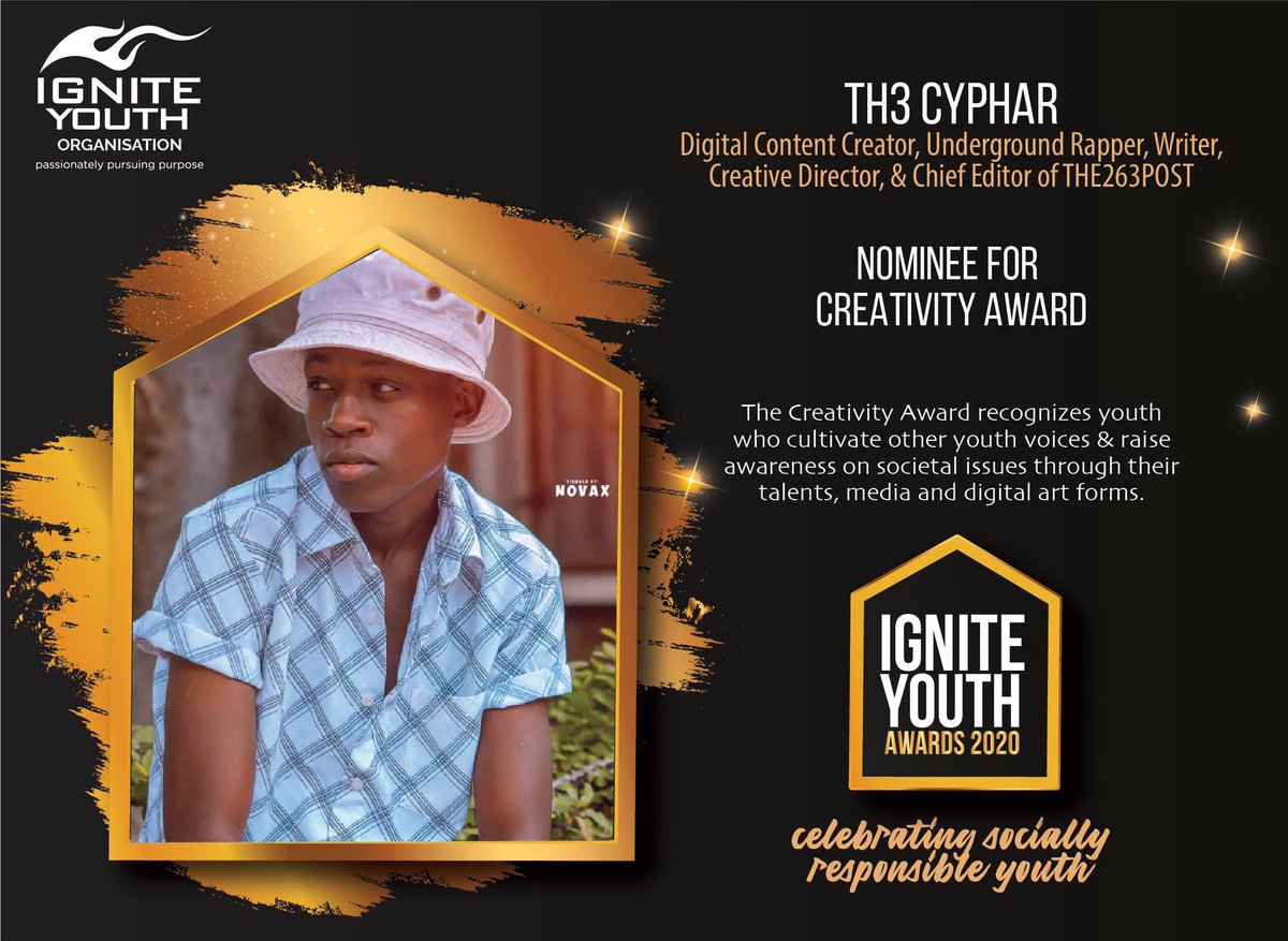 IgniteYouthOrg's tweet photo. Meet the Nominees! 🥳🔥 #CreativityAward #IgniteYouthAwards2020
Kenias Chigombe, Emmanuel Karikoga, The Cyph3r, Lizwe Nyanga
Join us as we celebrate #sociallyresponsible young people who have shown outstanding #servantleadership and determination. https://t.co/Oa2P98Po7u