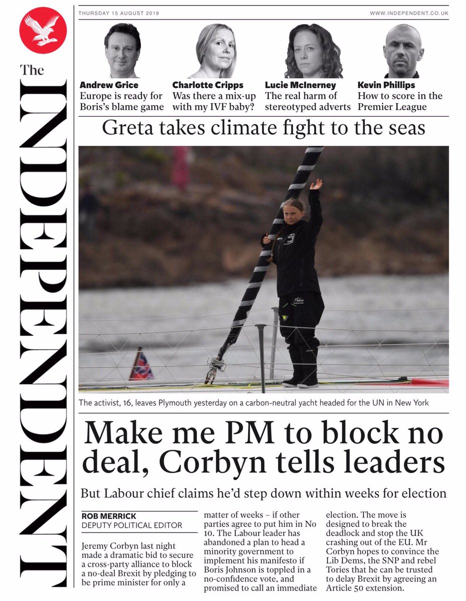 2/ The proposal was for a vote of confidence which Johnson would lose. Corbyn would then be a temporary PM to stop no deal and then hold a general election where the key issue would be do we want the no deal that Johnson was heading or the options the other parties had..