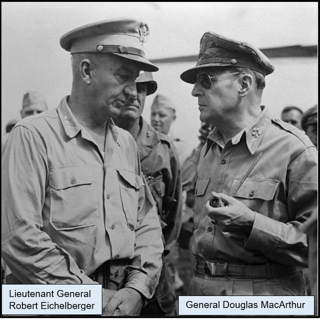 With the Battle of Buna-Gona going slowly, General Douglas MacArthur (in Australia), Supreme Commander, South West Pacific Area, sent in Lieut. General Robert Eichelberger.His dramatic order: “Bob,” he said, “I want you to go out there and take Buna, or don’t come back alive.”