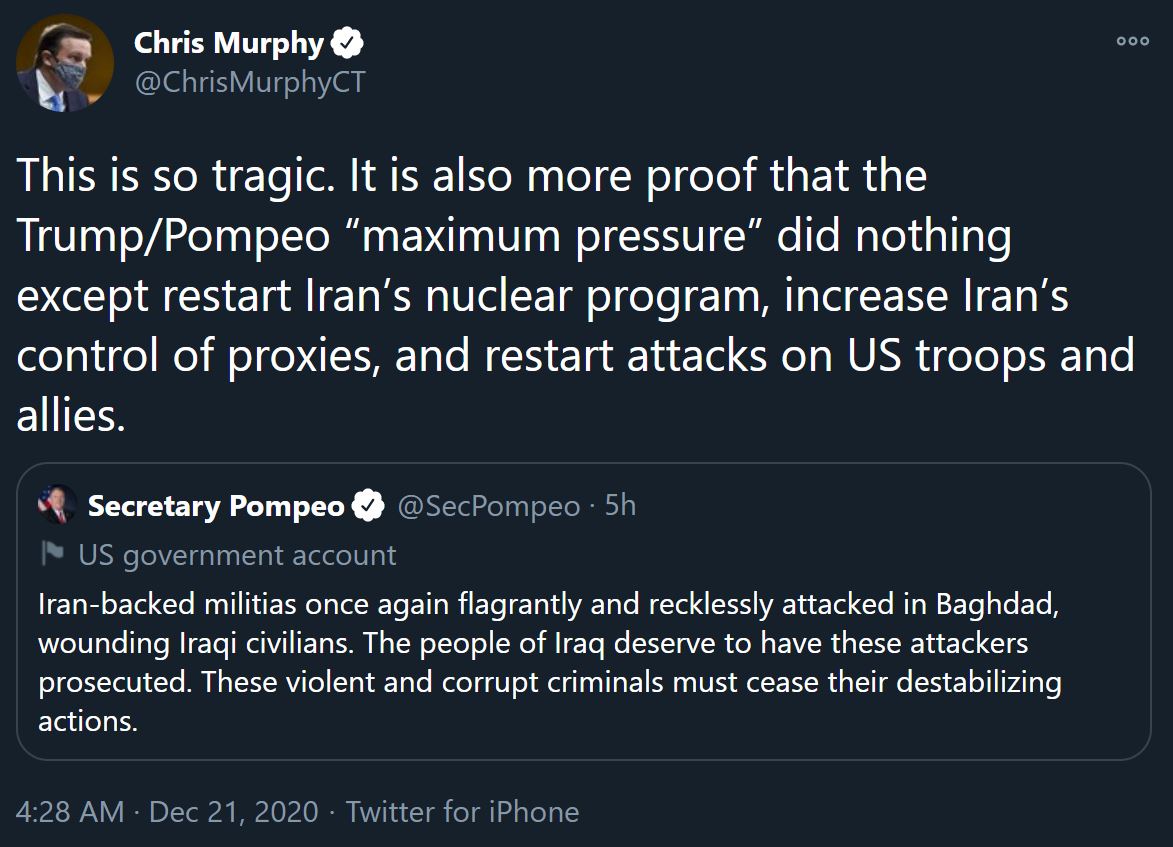 THREAD1) @ChrisMurphyCT once again seems more like a diplomat or ambassador of  #Iran’s genocidal regime than a U.S. senator.No surprise, however, since he has held secret meetings with  @JZarif & is close to Iran’s lobby groups  @NIACouncil &  @paaia.