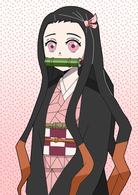 D.RさんがTwitterに投稿した竈門禰豆子(鬼滅の刃)のイラスト。