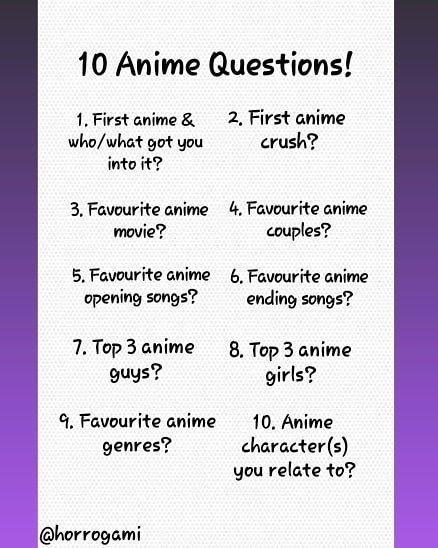 Kai I Made Up Some Questions For My Fellow Weebs Feel Free To Use Anime Animequestions Weeb Questions Prompts T Co 4d8k6npgvs Twitter