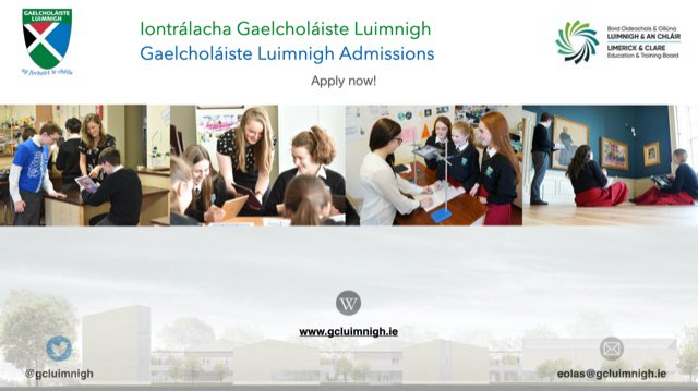 GCLuimnigh's tweet photo. Fógra: All 6th Class Primary School students who are interested in enrolling in Gaelcholáiste Luimnigh for September 2021 must complete a CAS application form and submit it to Gaelcholáiste Luimnigh by 12.30pm on 11 January 21. For more information visit https://t.co/a9PTwdSAbb https://t.co/n4IU6PuyXN