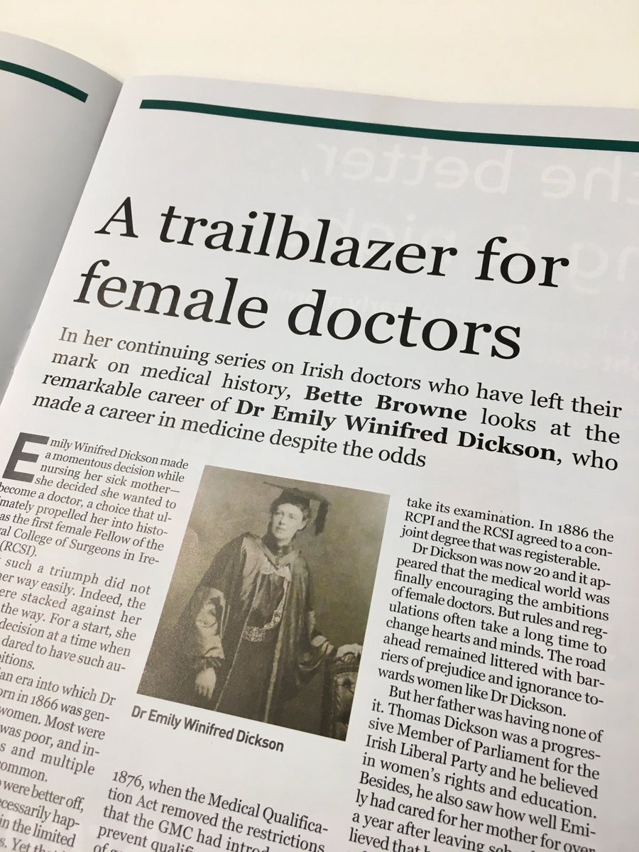 6/6After marriage in 1899, Emily didn't work for a few years, but returned during World War 1. She was dedicated to providing the best medical treatment, to supporting in particular women from the working classes, & to the cause of women's emancipation.  #IrishWomenInHistory