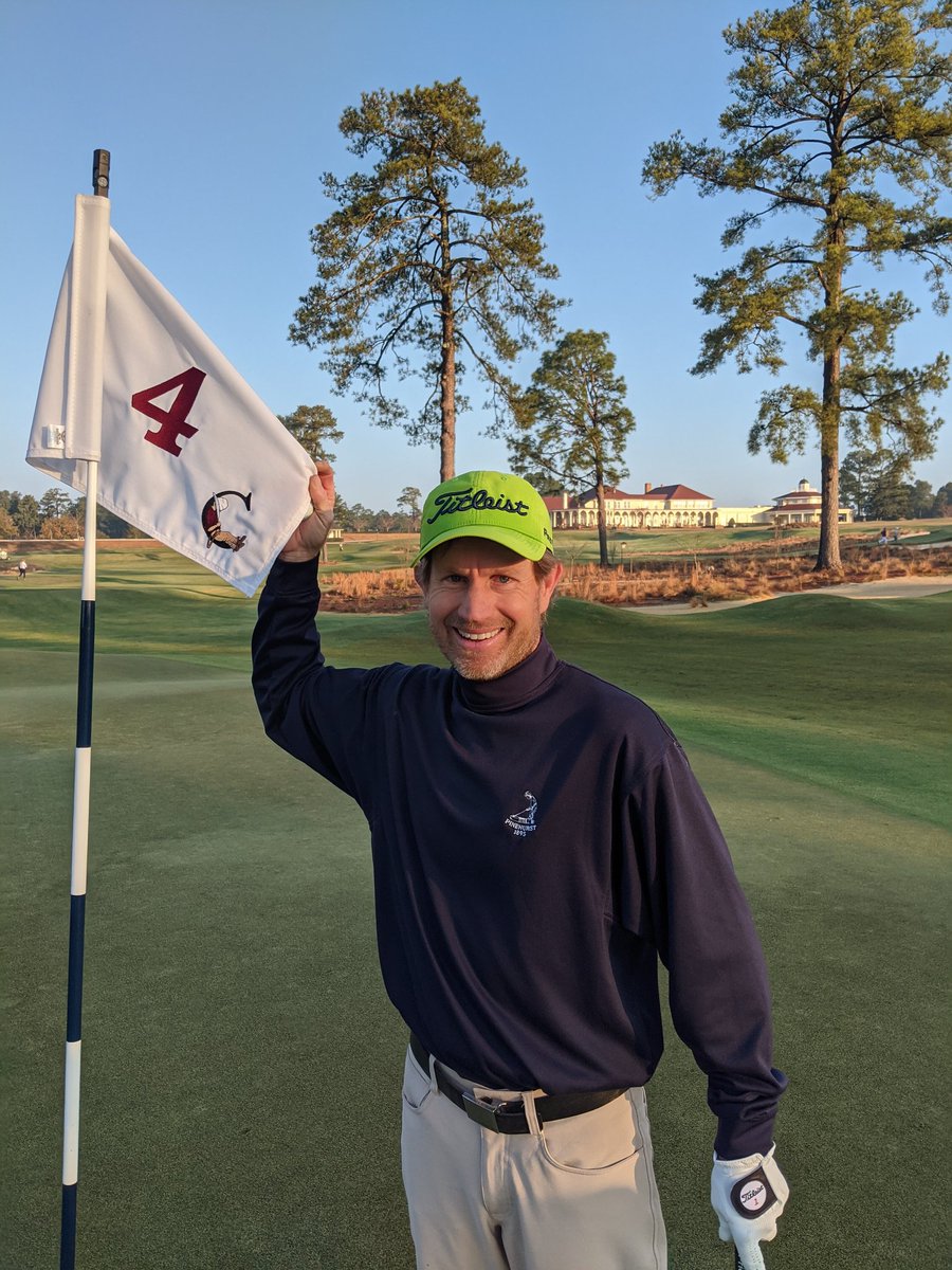 PinehurstResort's tweet photo. First ace of the 2020 #CradleSolstice? Who else? Kelly Mitchum aces the 4th on #TheCradle. Thirteen minutes later, @ben_bridgers gets the second at the 3rd hole. https://t.co/qNchiiGREW