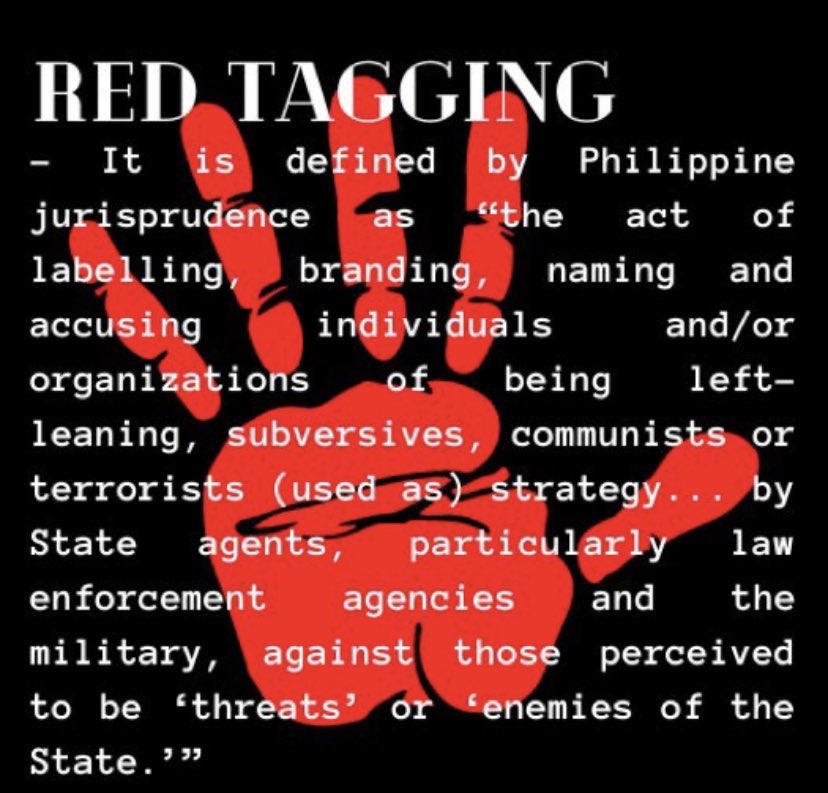 reveriewastaken's tweet photo. If you see accounts with 🔶 anywhere in the profile it means that they can't put their personal info bc it'll endanger them.
please do understand for there's this thing called Red Tagging here in the Philippines (see pics) https://t.co/9yejVVegee