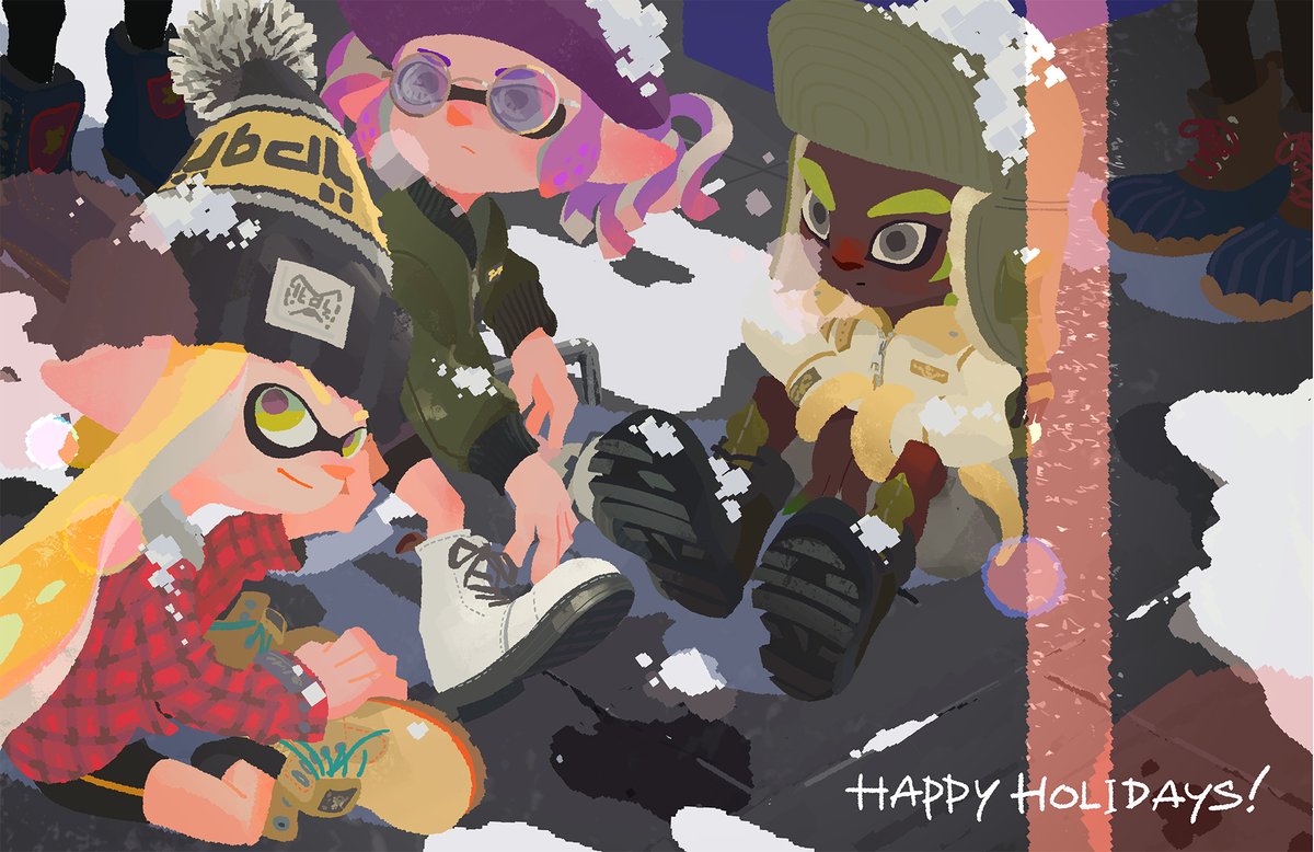 Splatoon スプラトゥーン Happy Holidays の気分には少し早いかもしれないが 研究員からグリーティングカードが届いたので皆さんにもご紹介しておこう 今年も残すところ十日ほど お風邪など召されぬようご自愛いただきたい T Co