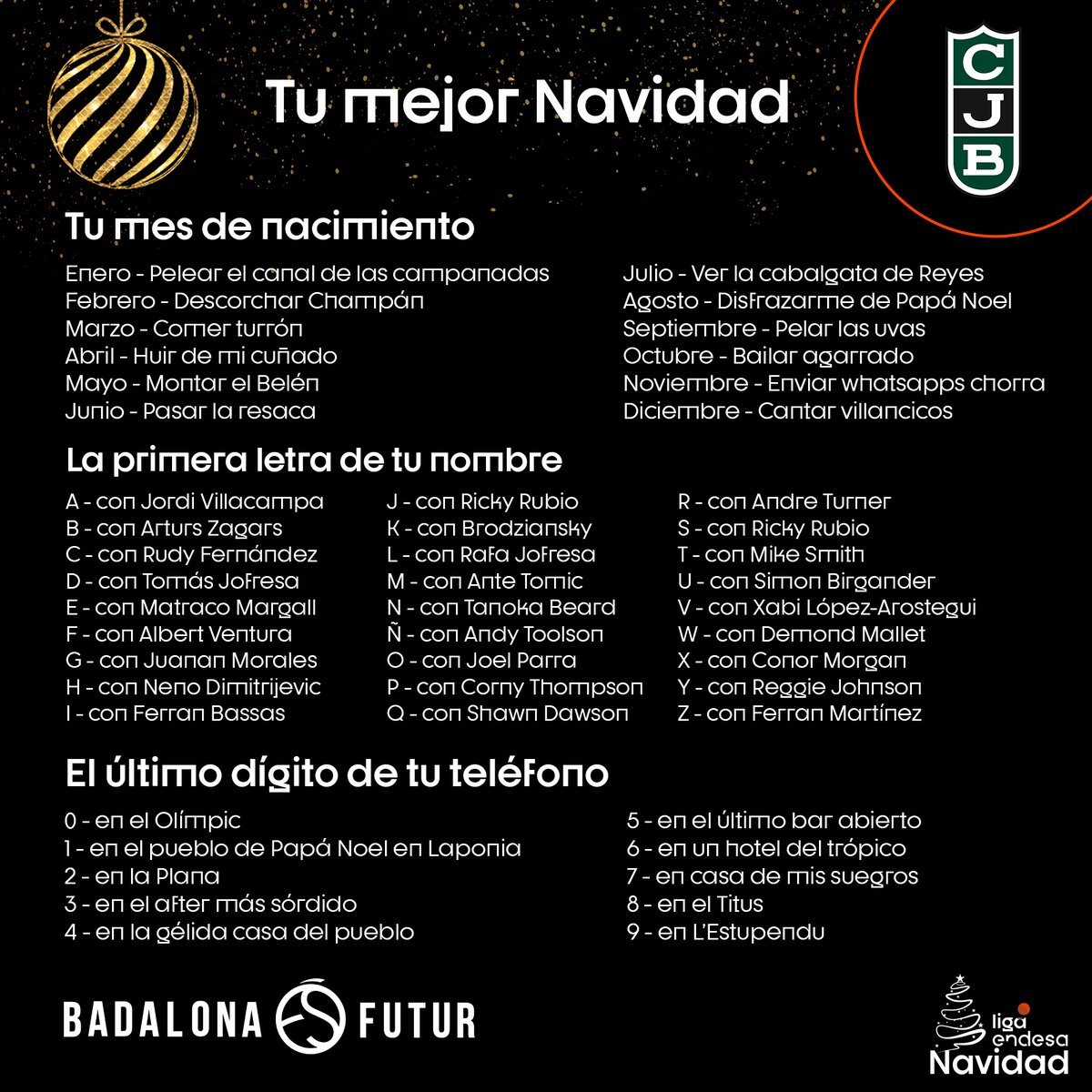Liga Endesa 𝙏𝙪 𝙈𝙚𝙟𝙤𝙧 𝙉𝙖𝙫𝙞𝙙𝙖𝙙 Con La Penya1930 Cual Es La Tuya Navidadacb