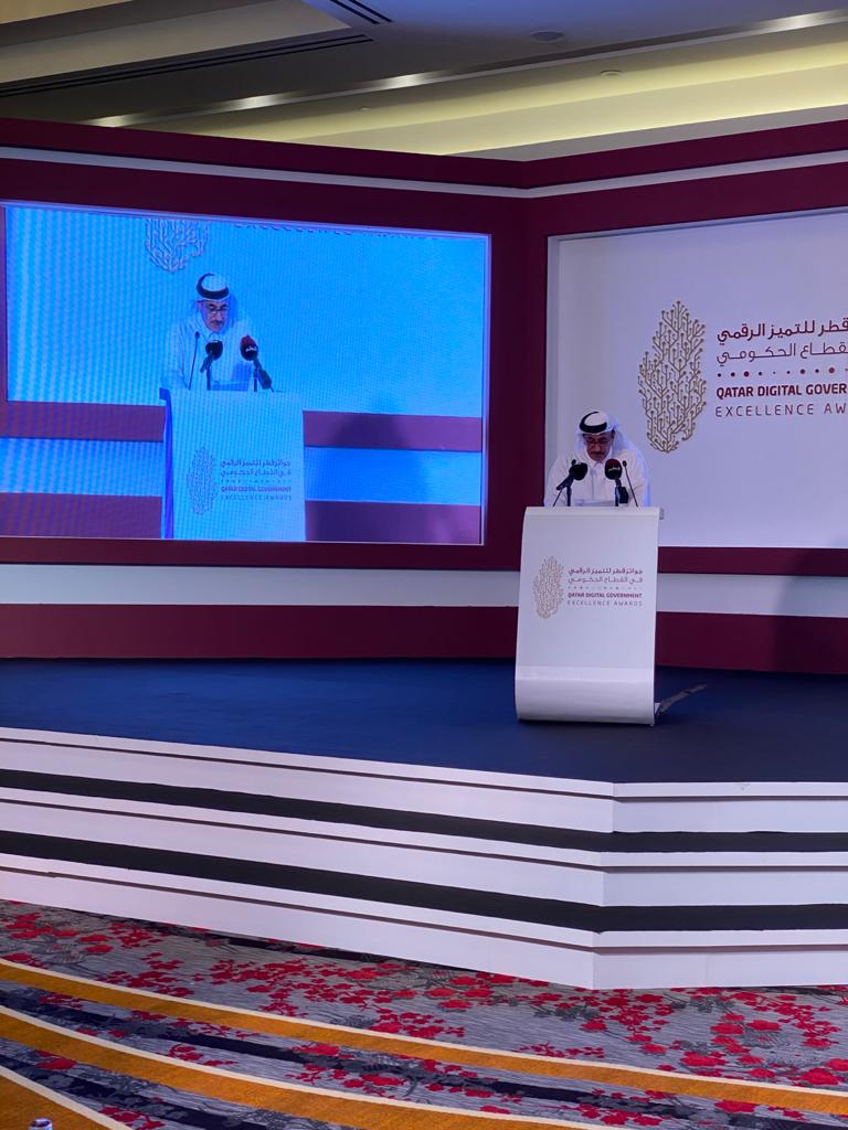 MOTQatar's tweet photo. HE the Minister: Digital government is the future of government services in #Qatar & we will continue this transformation successfully through the support & contribution from all stakeholders & government entities.
#QatarDigitalGovernment #QatarDigitalGov https://t.co/SWhkGzYe6S