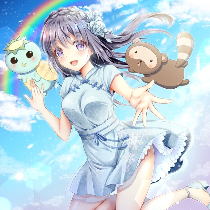 【お仕事告知】
星島佳代さん(@HOSHIJIMA_NET)の
ミニアルバム「虹日」ジャケットイラストを担当させて頂きました✨
青空と虹で爽やか🌈マスコットの2匹も一緒です🥰 