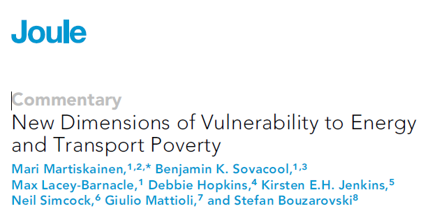 giulio_mattioli's tweet photo. New commentary with @martiskainen B.Sovacool @mlacey_barnacle @DebbieHopkins_ @jenk2021 @NeilNds & @stefanbuzar just published in @Joule_CP.
We argue for more attention to the links & overlaps between energy poverty and transport poverty.
Download from https://t.co/1U19GI6Ag0 https://t.co/jifxAUztwY