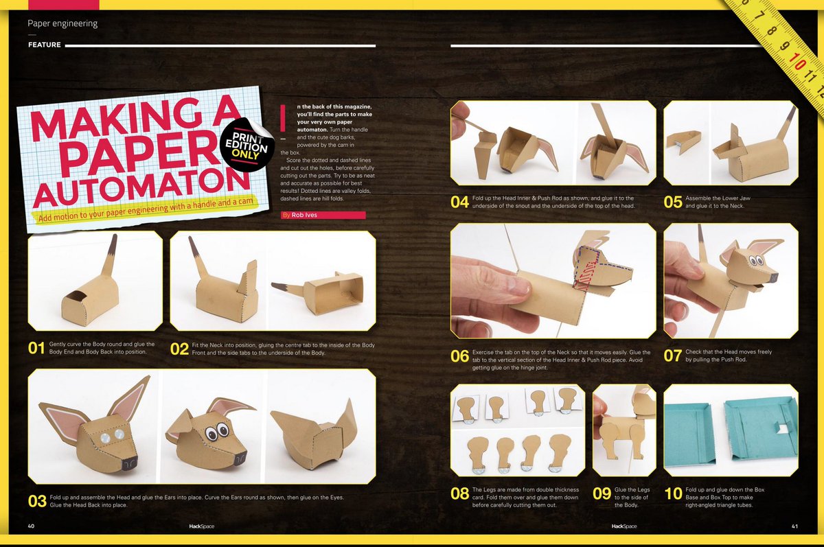 ...and a quick search of  http://archive.org&nbsp; yields plenty of sources for reference and inspiration: https://archive.org/details/HackSpace06/page/n39/mode/2up https://archive.org/details/usbornebookofpap00cliv/ https://archive.org/details/manualpopup/mode/1up https://archive.org/details/paperengineering0000avel/