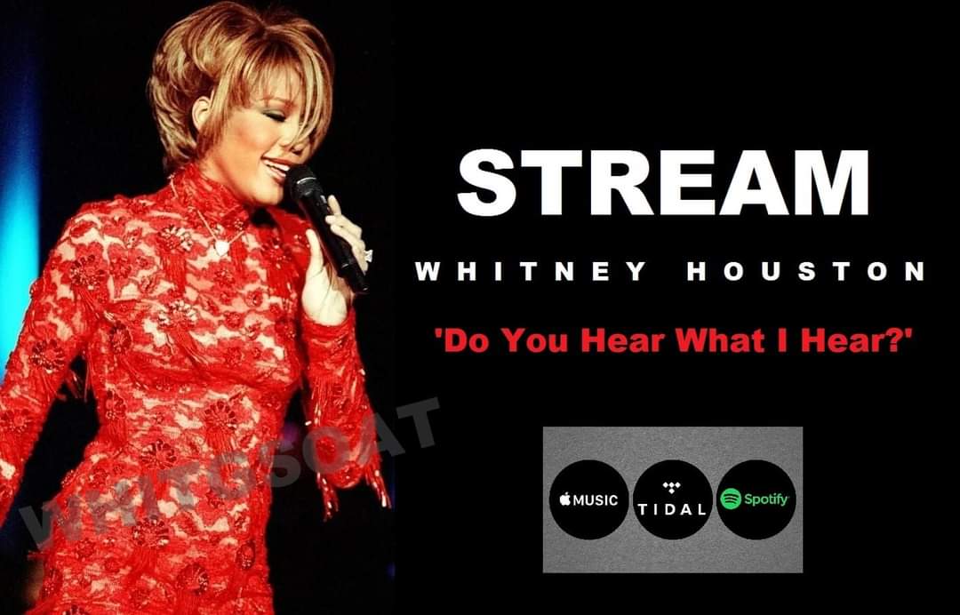 STREAM Whitney's #DoYouHearWhatIHear non stop on Spotify!! 

Put it on repeat on your phone and leave it on. Let us bring it to the top 10 everywhere! 

#WhitneyHouston