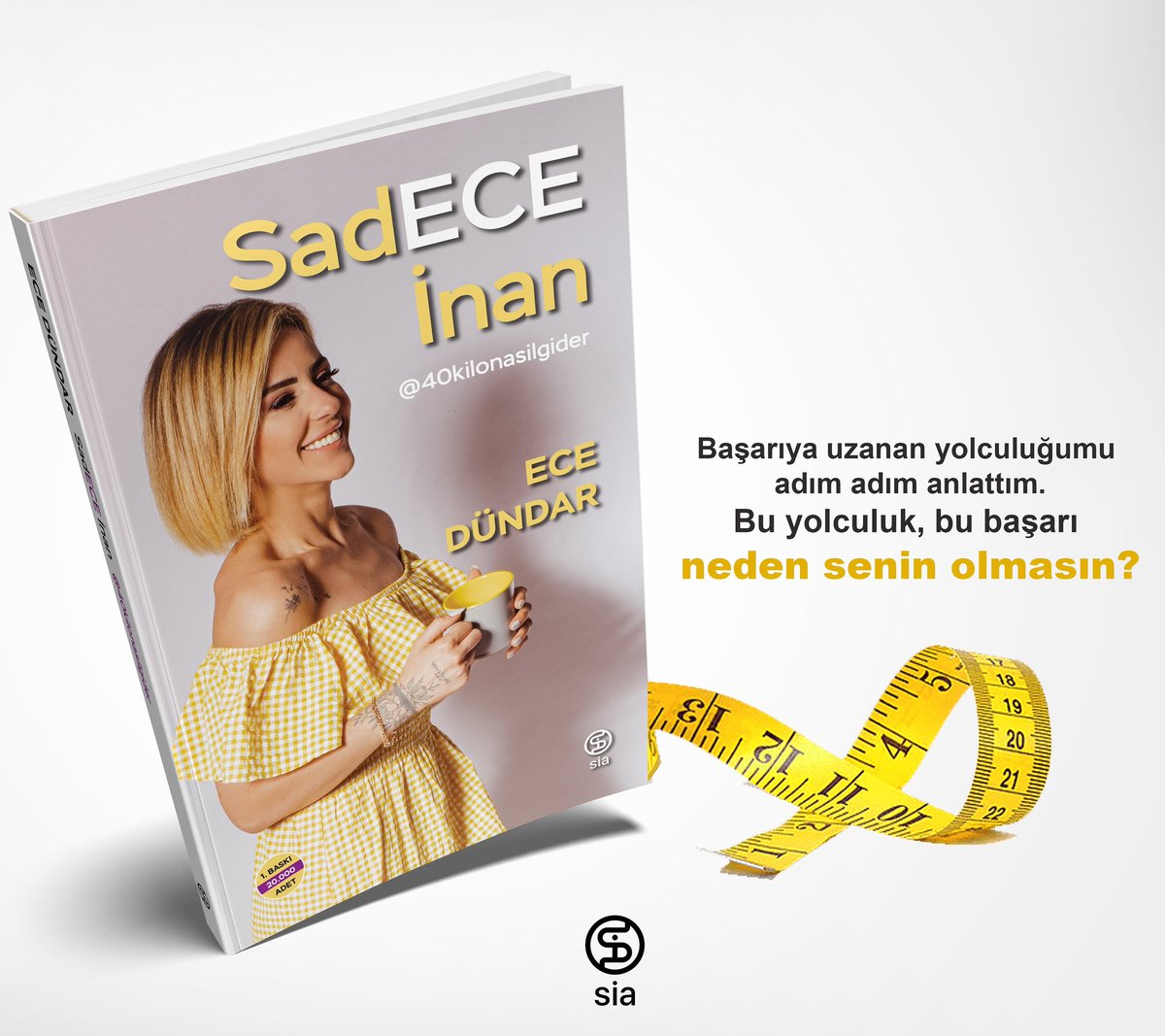 siakitap's tweet photo. Senin de bekleyen bir yolun, senin de kendine bir meydan okuman varsa durma, erteleme; hemen bu kitapla başla.
Ben başardıysam sen de başarabilirsin.
"Ece Dündar - SadECE İnan"
#40kilonasilgider #ecedündar #sadECEinan #yaşam #sağlıklıbeslenme #siakitap #edebiyathaber #obezite https://t.co/W9PvKIfStb