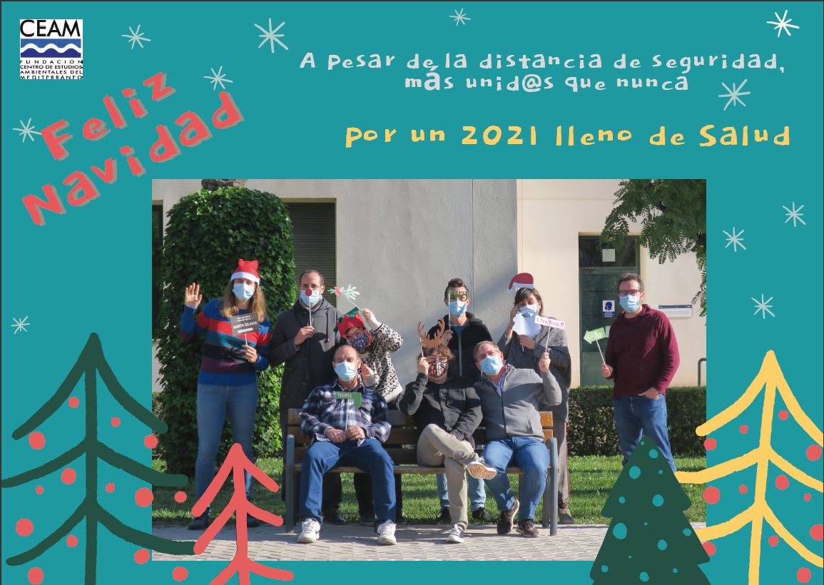 CeamFundacion's tweet photo. Des d'Alacant els nostres companys 👩‍🔬🧑‍🔬del Departament Forestal us desitgen Bon Nadal

Desde Alicante nuestros compañeros 👩‍🔬🧑‍🔬 del Departamento Forestal os desean Feliz Navidad https://t.co/MQ7WHtgPv3