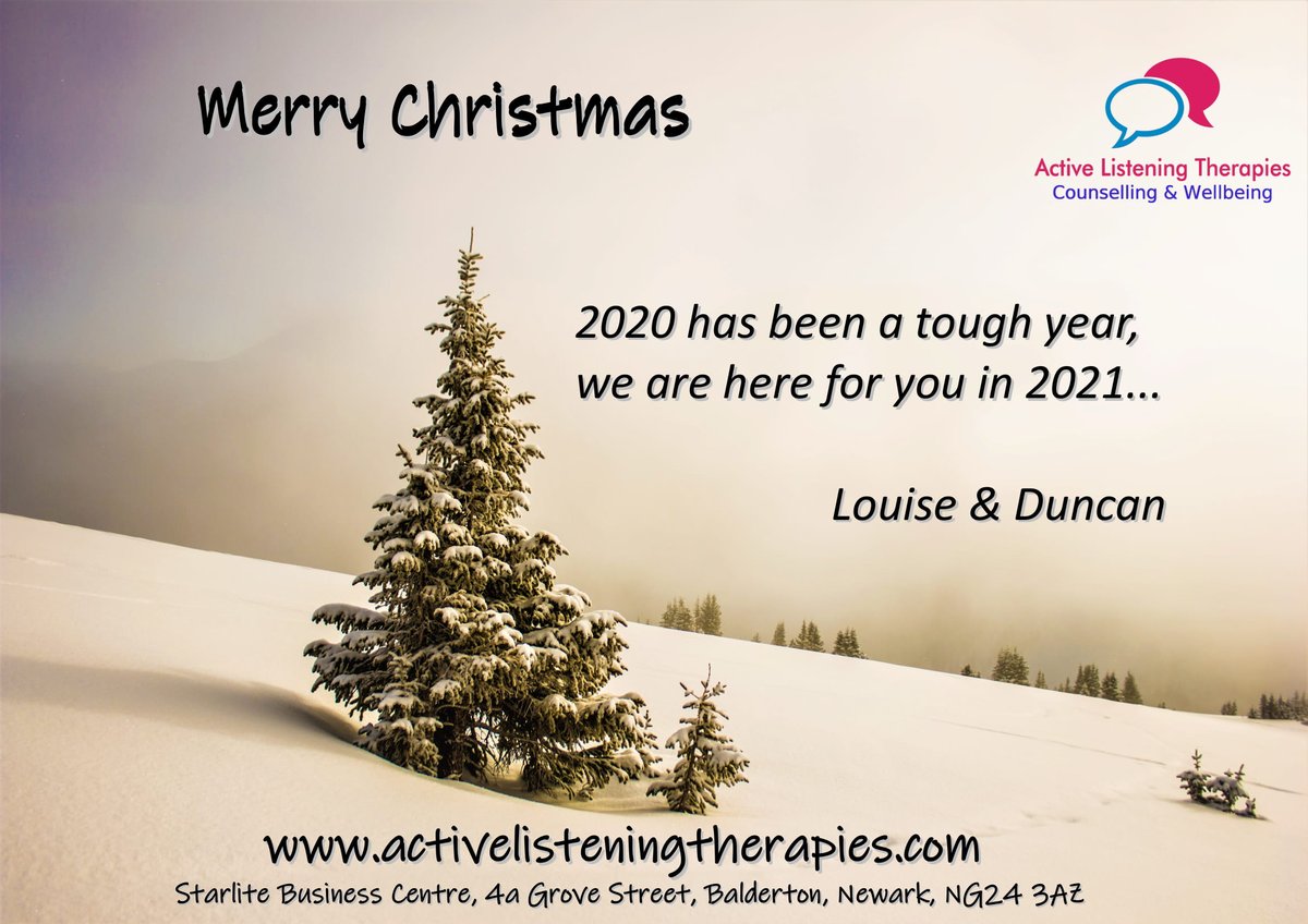 Active_L_T's tweet photo. Merry Christmas every one. It has been a real pleasure to support each and every client. Thank you also to all our suppliers and the people who have supported us through this difficult year. We look forward to 2021... #MerryChristmas #Newark #Counselling #ThankYou https://t.co/pKuTSwRf4g
